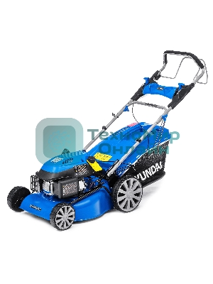 Бензиновая газонокосилка Hyundai L 4610SE самоходная, электрозапуск, двигатель Hyundai ICV145,4-х такт, 3.5 л.с./145 см3, Ширина среза 45,7 см, Высота среза 25-75 мм, 35 кг