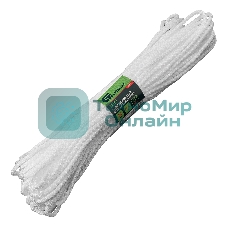 Шнур вязаный полипропиленовый Сибртех с сердечником, 4 мм, L20 м, 60-70 кгс, белый