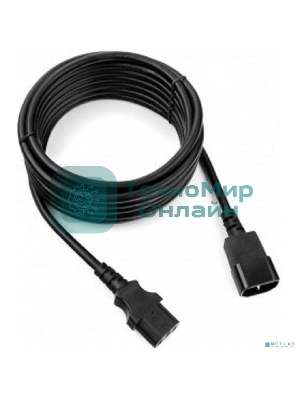 Кабель питания сист.блок-монитор Cablexpert PC-189-1-5M, 5м, C13-C14, 3x1кв.мм., черный, с заземлением
