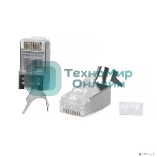 Коннектор Cabeus, RJ45(8p8c), кат. 6, экр., со вставкой, прозрачный