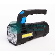 Фонарь Ultraflash LED53766 (фонарь акк 4В, черный, 4LED+COB, 3 Вт, 4 реж, USB, бокс са)