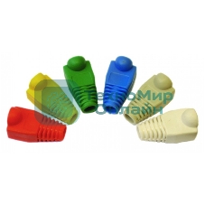 Защитные колпачки для кабеля 6,0мм cat.5, на соединение коннектора с кабелем, желтый, 100 шт. в пачке