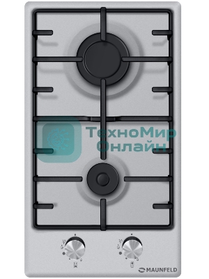 Газовая варочная панель Maunfeld EGHS.32.3ES, 2 конфорки, нержавеющая сталь, серебристый