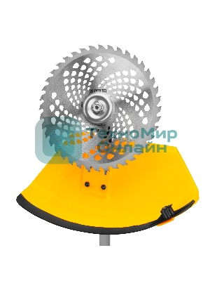 Триммер бензиновый Denzel DT-43E, 43 см3, неразъемная штанга, электростартер, состоит из 2 частей