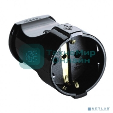 Розетка кабельная c заземлением Makel черная