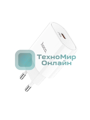 Сетевое зарядное устройство Hoco 20Вт, 3А, QC3.0/PD, 1хType-C, C94A, белый, коробка