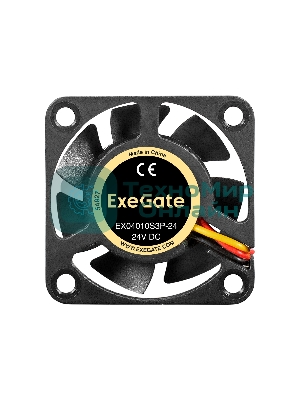 Вентилятор для корпуса ExeGate EX04010S3P-24 черный, 40 мм, 7500 об/мин, 37.5 дБ, 3 pin