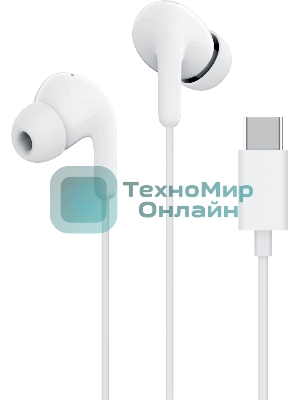 Проводные наушники Xiaomi Type-C Earphones белый, внутриканальные, USB Type-C