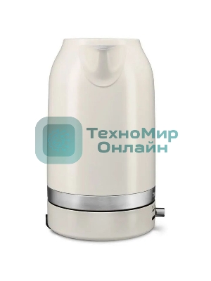 Чайник электрический KitchenAid, 1.7 л, регулировка температуры 50-100 градусов, съемный фильтр от накипи, индикация уровня воды, автоматическое отключение, белый