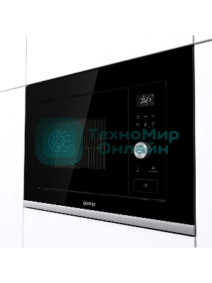 Встраиваемая микроволновая печь GORENJE BMX201AG1BG Электронное управление, черный, объем: 20 л