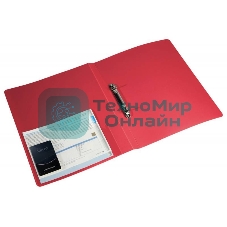 Папка на 2-х кольцах Бюрократ -0827/2RRED A4, пластик, 0.7мм корешок 27мм, внутренний и торцевой карман, красный