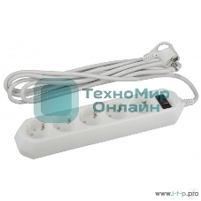 Сетевой фильтр ЭРА USF-5es-3m-W, 3 м, белый