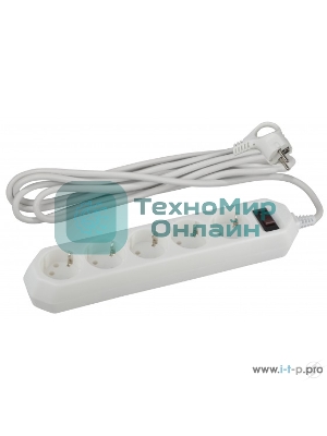 Сетевой фильтр ЭРА USF-5es-3m-W, 3 м, белый