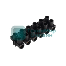 Клеммная колодка винтовая Rexant KВ-10 (4-10 мм²), ток 10 A, полипропилен черный, индивидуальная упаковка, 1 шт.