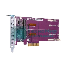 Плата расширения QNAP QM2-2S-220A Dual M.2 22110/2280 SATA SSD expansion card (PCIe Gen2 x2), Low-profile bracket pre-loaded, Low-profile flat and Full-height are bundled (shorter version to support TVS-x82/TS-x77 PCIe slot 2 & slot 3)