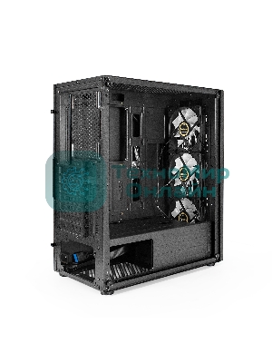 Компьютерный корпус Miditower ExeGate EVO-9205 (ATX, без БП, с окном, 1*USB+1*USB 3.0, аудио, 3 вент. 12см с RGb подсветкой)