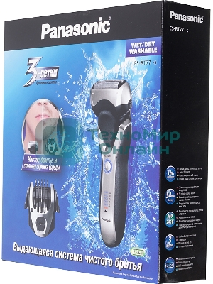 Электробритва сетчатая Panasonic ES-RT77-S520 реж.эл.:3 питан.:аккум. серебристый/черный