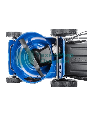 Бензиновая газонокосилка Hyundai L 4610SE самоходная, электрозапуск, двигатель Hyundai ICV145,4-х такт, 3.5 л.с./145 см3, Ширина среза 45,7 см, Высота среза 25-75 мм, 35 кг