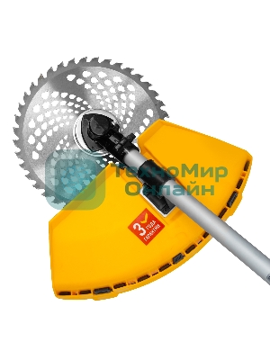 Триммер бензиновый Denzel DT-43E, 43 см3, неразъемная штанга, электростартер, состоит из 2 частей