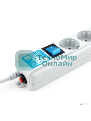 Фильтр-удлинитель PowerCube PRO (SPL(5+1)-16B-P-5М) 5.0 м, LC контур - подавление В/Ч помех, 16А/3,5 кВт