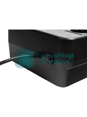 Источник бесперебойного питания SMARTWATT UPS SAFE PRO 1000 черный 1000/600 ВА/Вт, линейно-интерактивный, напольный/настенный, LED индикация, Shuko CEE7/4 - 8 шт. (4 шт. с резервным питанием, 4 шт. - сетевой фильтр)