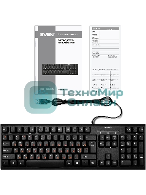 Клавиатура SVEN KB-S300 проводная, USB Type-A, чёрный