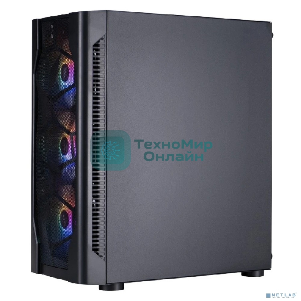 Компьютерный корпус 1STPLAYER DK D4 Black/ATX/4x120мм FRGB fans/D4-BK-4F1