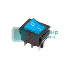 Выключатель клавишный Rexant 250V 15А (6с) ON-ON синий с подсветкой