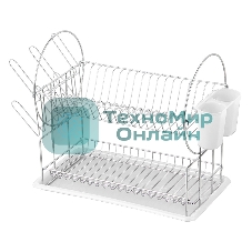 Сушилка для посуды двухуровневая настольная Рыжий кот DR-1, размер:50x23x36 см