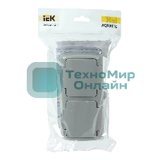 Розетка IEK ERA22-K03-16-54 РСш22-2-А Розетка 2-ая с з/к откр. уст. 16А IP54 AQUATIC