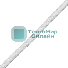 Шнур вязаный полипропиленовый Сибртех с сердечником, 4 мм, L20 м, 60-70 кгс, белый