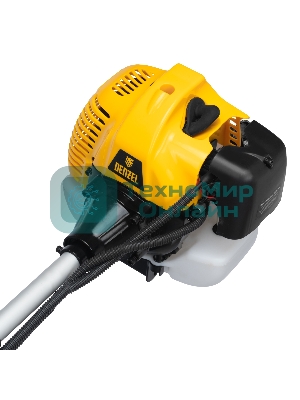 Триммер бензиновый Denzel DT-43E, 43 см3, неразъемная штанга, электростартер, состоит из 2 частей