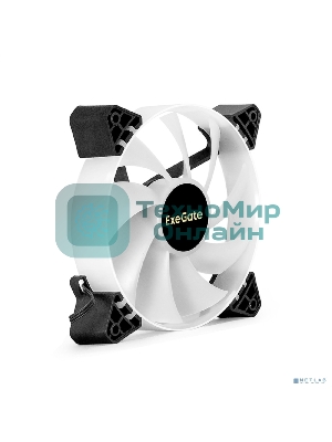 Вентилятор для корпуса ExeGate EX12025H3P4PYH-PWM.ARGb черный/белый, 120 мм, 1800 об/мин, 26 дБ, 4 pin