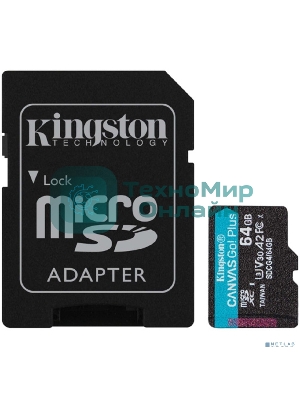 Флеш карта microSDXC 64Gb Kingston SDCG4/64Gb Canvas Go! Plus + adapter