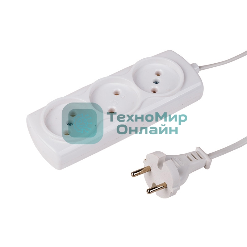 Удлинитель PROconnect STANDARD 3 гнезда, 3 м, 2х0.75 мм², б/з, белый