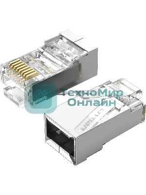 Коннектор Vention RJ45 (8p8c), FTP, cat. 5e, под витую пару, экранированный (50 шт.)
