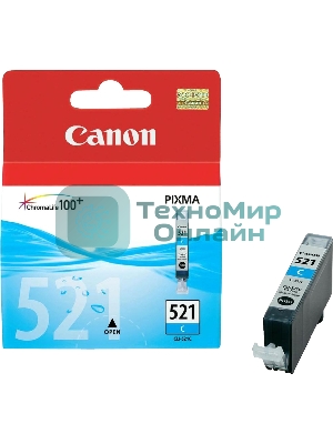 Картридж струйный CLI-521C (2934B004) голубой (535 стр.) для Canon Pixma iP3600, 4600, MP540,MP620, MP630, MP980