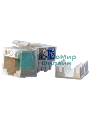 Вставка Keystone Jack Hyperline KJ9-8P8C-C6-90-WH RJ-45(8P8C), категория 6, белая