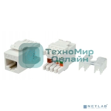 Вставка Keystone Jack RJ-45(8P8C) кат. 6 180град. KJ8-8P8C-C6-180-WH бел. Hyperline 426189