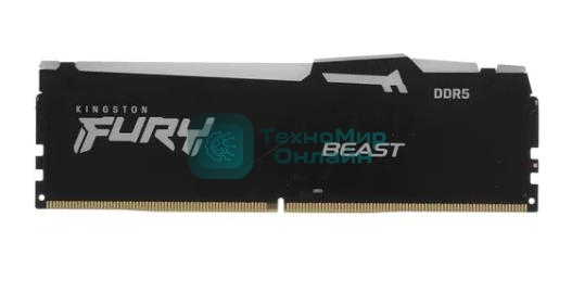 Оперативная память Kingston Fury Beast Black RGb, DDR5, 8Gb (1x8Gb), 5600MHz, CL36, DIMM, с радиатором, RGb, черный