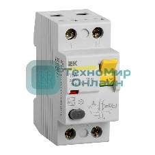 Выключатель дифференциального тока (УЗО) 2п 16А 10мА тип AC ВД1-63 IEK MDV10-2-016-010