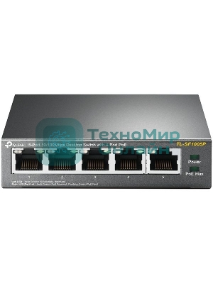 Коммутатор TP-Link SMB TL-SF1005P 5-портовый 10/100 Мбит/с настольный коммутатор с 4 портами PoE