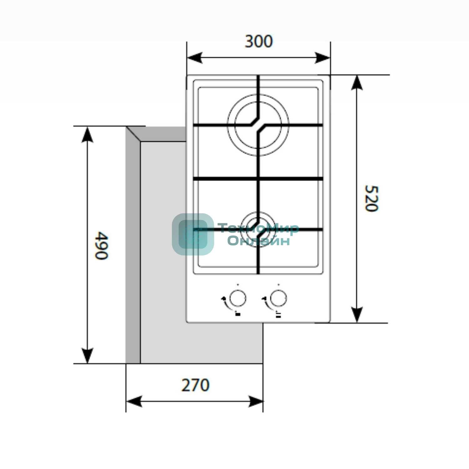 Газовая варочная панель LEX GVG 321 белый4000Вт 2 комфорки белый