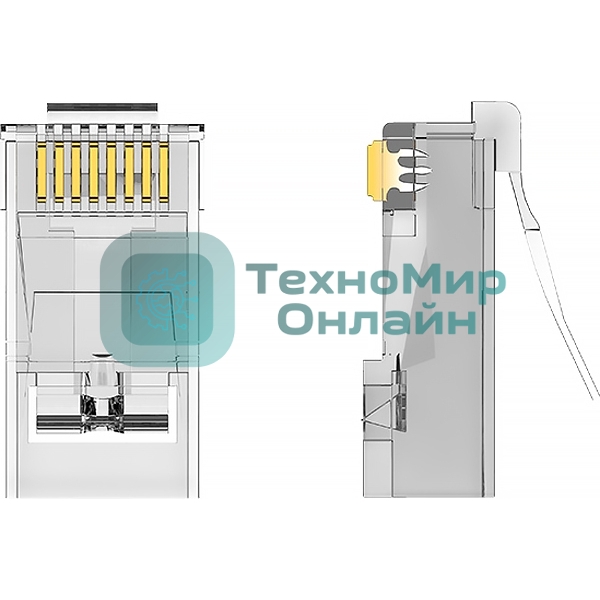 Коннектор Vention RJ45 (8p8c), FTP, cat. 5e, под витую пару, экранированный (50 шт.)