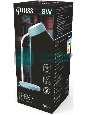 Светильник настольный Gauss Qplus модель GTL602 8W 600lm 4000K 170-265V бирюзовый диммируемый LED 1/8