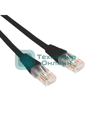 Патч-корд U/UTP Rexant cat.6, RJ45-RJ45, неэкранированный, 26AWG, LSZH, черный, 0.5 м