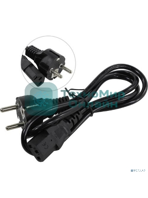 Кабель питания ExeGate Power PC-1P (Евровилка Schuko->С13) VDE-250V-3*0.5-CU, 6A, черный, 1.0м