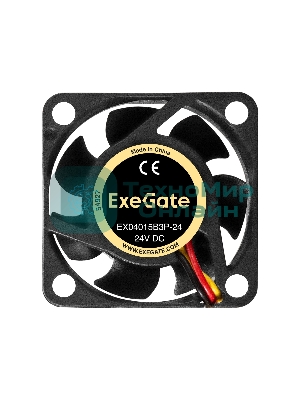 Вентилятор для корпуса ExeGate EX04015B3P-24 черный, 40 мм, 7800 об/мин, 33.1 дБ, 3 pin