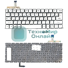 Клавиатура для ноутбука Acer Aspire S7-191 серебристая с подсветкой