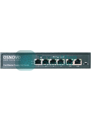 Коммутатор Osnovo SW-20600/A(80W) 6x100Mb 4PoE+ 80W неуправляемый